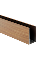 PERFIL DE ALUMINIO DE CIELO RASO - FORMA U - 40 × 70 × 0.8 MM × 2.9 M  - NOGAL CLARO NUEZ