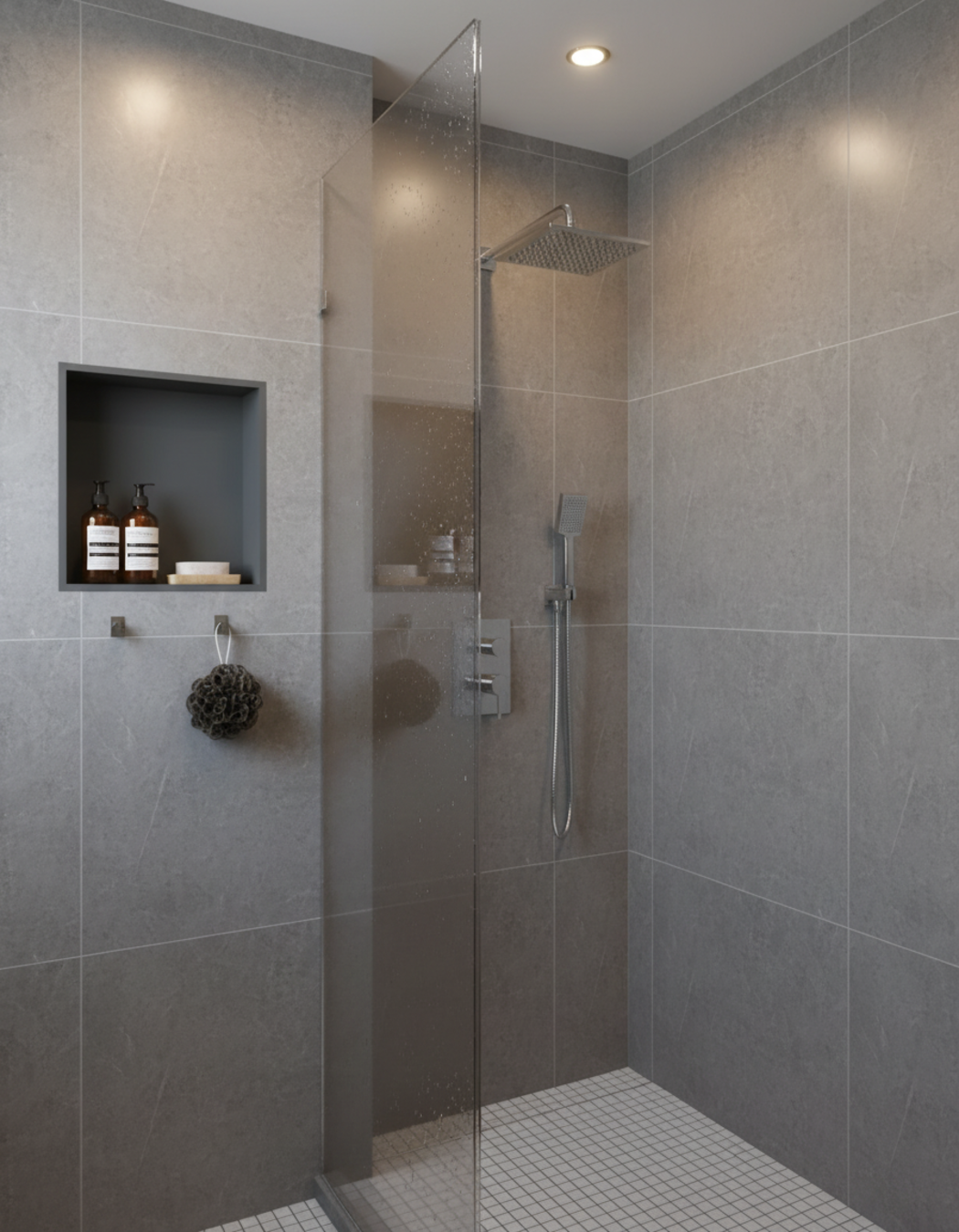 NICHO DE BAÑO - GRIS GRAFITO - SUS304 - 32 CM × 12 CM ×  (30 CM / 60 CM / 90 CM)