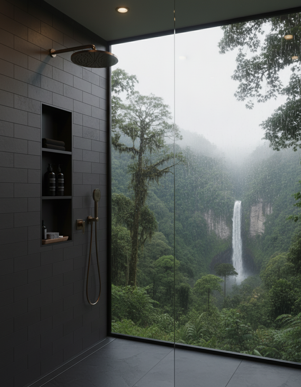 NICHO DE BAÑO - NEGRO MATE - SUS304 - 32 CM × 12 CM ×  (30 CM / 60 CM / 90 CM)