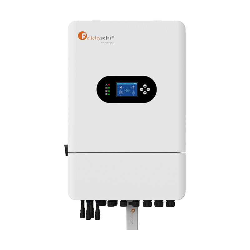 Inversor Solar Híbrido Felicity 8000W · Salida 120/240V CA 48V (40-60V), Li-ion/plomo-ácido (IVGM-8KLP2G1)