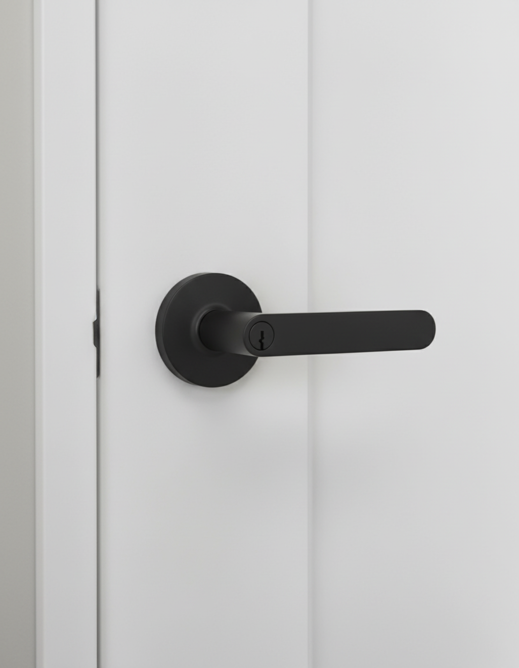 CERRADURA DE MANIJA NEGRO MATE CON NÚCLEO DE COBRE Y 3 LLAVES