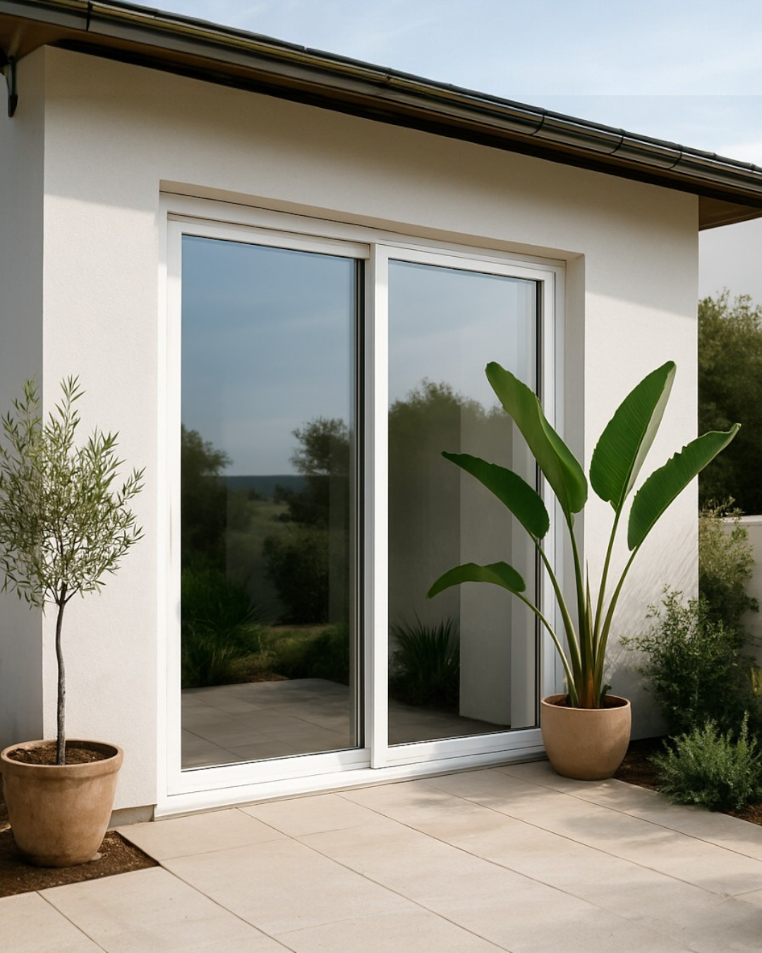 PUERTA DE TERRAZA UPVC - 2.00M X 2.20M - BLANCO