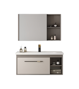 MUEBLE DE BAÑO + ESPEJO - PLYWOOD - TAUPE/MADERA - 800*470*490mm