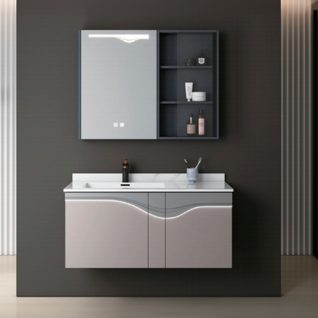 Bathroom Furniture + Aluminum Mirror 60 cm