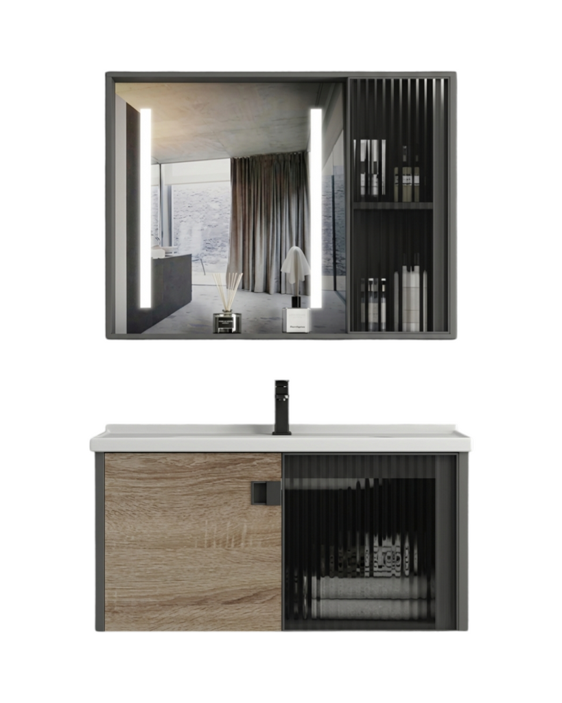 Bathroom Furniture + Aluminum Mirror 60 cm