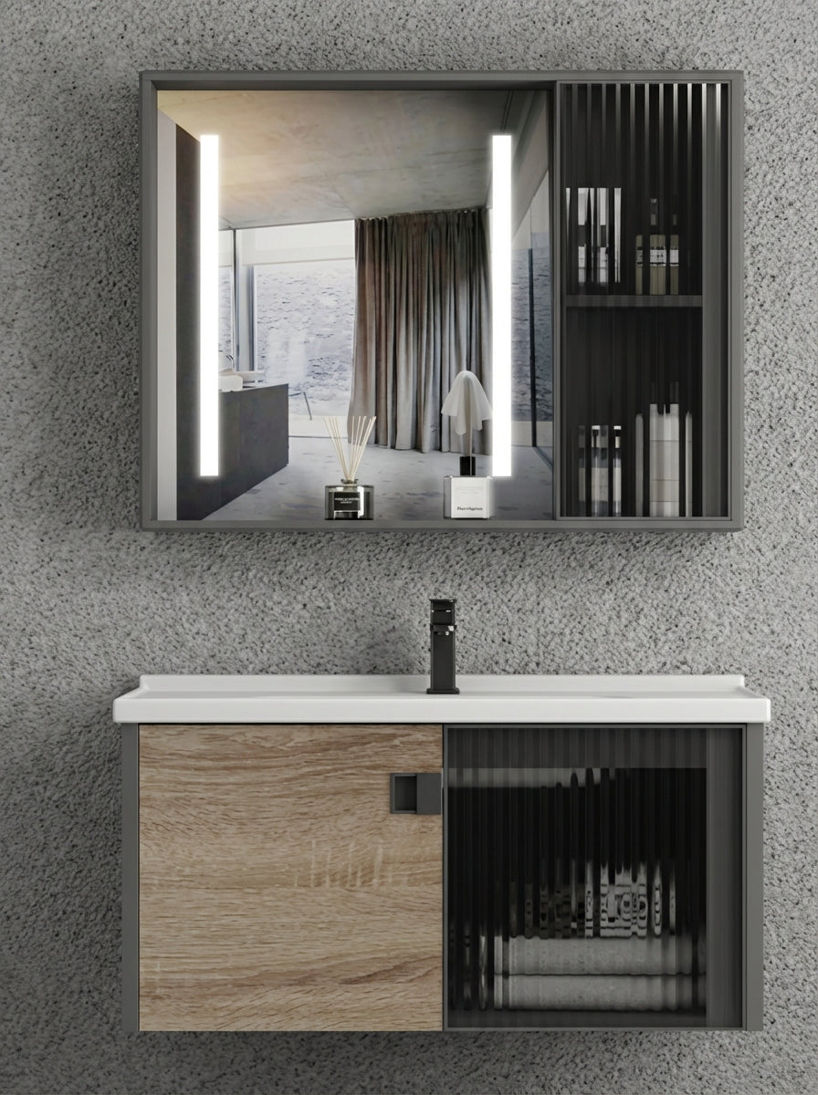 Bathroom Furniture + Aluminum Mirror 60 cm