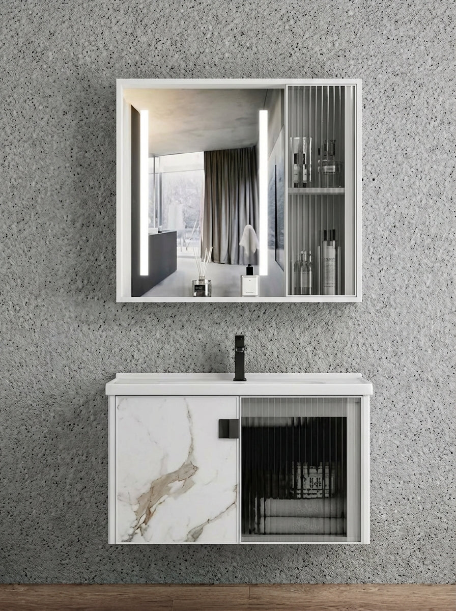 Bathroom Furniture + Aluminum Mirror 60 cm