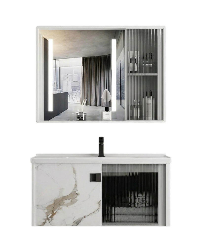Bathroom Furniture + Aluminum Mirror 60 cm