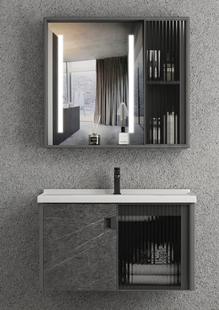 Bathroom Furniture + Aluminum Mirror 60 cm