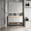 MUEBLE DE BAÑO + ESPEJO - ACERO + PVC - 1000X500X570MM