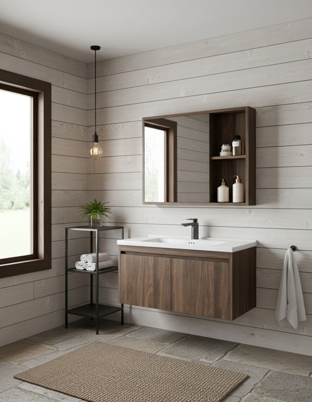 Bathroom Furniture + Aluminum Mirror 60 cm