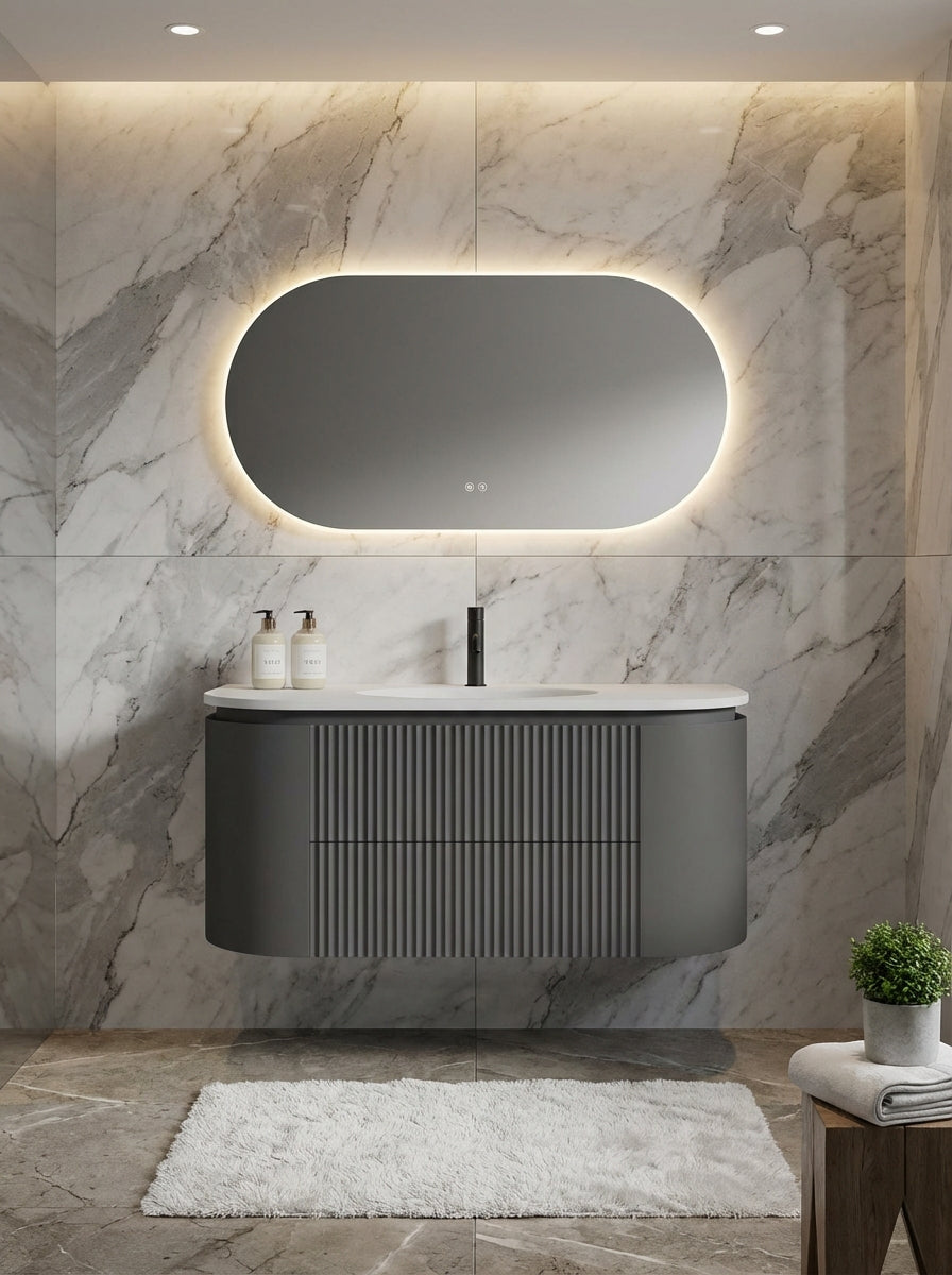 Bathroom Furniture + Aluminum Mirror 60 cm