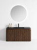 MUEBLE DE BAÑO MODERNO CON ESPEJO Y LAVAMANOS – 990×455×450 MM - ACABADO MADERA · LAVAMANOS NEGRO