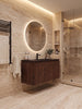 MUEBLE DE BAÑO MODERNO CON ESPEJO Y LAVAMANOS – 1190×455×450 MM - ACABADO MADERA · LAVAMANOS NEGRO