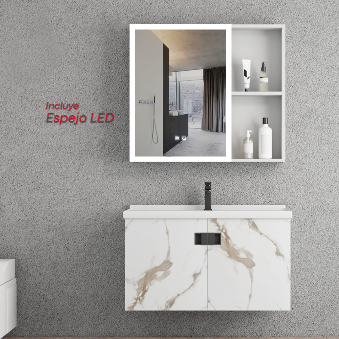 Bathroom Furniture + Aluminum Mirror 60 cm