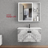 MUEBLE DE BAÑO + ESPEJO - ALUMINIO - BLANCO MARMOLEADO GRIS - 80X47X45CM