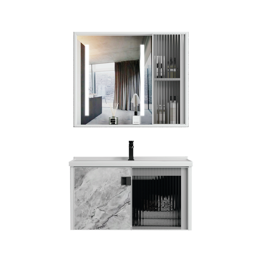 Bathroom Furniture + Aluminum Mirror 60 cm