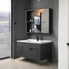 MUEBLE DE BAÑO + ESPEJO - ALUMINIO - GRIS MARMOLEADO - 80X47X45CM