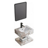 Conjunto De Lavabo + Espejo Led - Piedra Sinterizada - Mármol Blanco Y Gris - 50 Cm - 92-Rock-1001