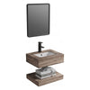 Conjunto De Lavabo + Espejo Led - Piedra Sinterizada - Piedra Marrón Veteada - 50 Cm - 92-Rock-1002