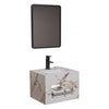 Conjunto De Lavabo + Espejo Led - Piedra Sinterizada - Mármol Blanco Veteado - 50 Cm - 92-Rock-1003