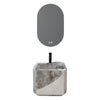 Conjunto De Lavabo + Espejo Led - Piedra Sinterizada - Mármol Gris Veteado - 50 Cm - 92-Rock-1005