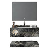Conjunto De Lavabo + Espejo Led - Piedra Sinterizada - Mármol Negro Veteado - 80 Cm - 92-Rock-2001