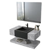 Conjunto De Lavabo + Espejo Led - Piedra Sinterizada - Mármol Gris Con Lavabo Gris Grafito - 100 Cm - 92-Rock-2008