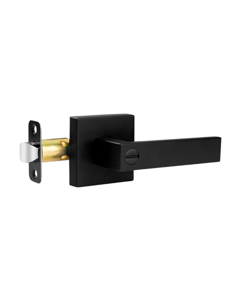 CERRADURA DE MANIJA NEGRO MATE CON NÚCLEO DE COBRE - SIN LLAVE