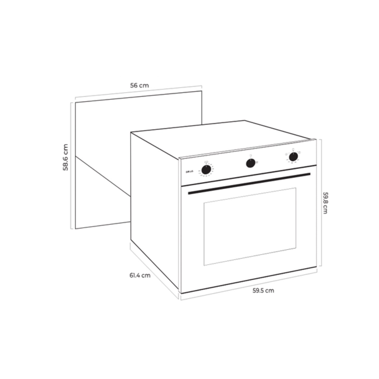 HORNO EMPOTRABLE A GAS - VITROCERAMICA - EUROPA 60 GAS-A