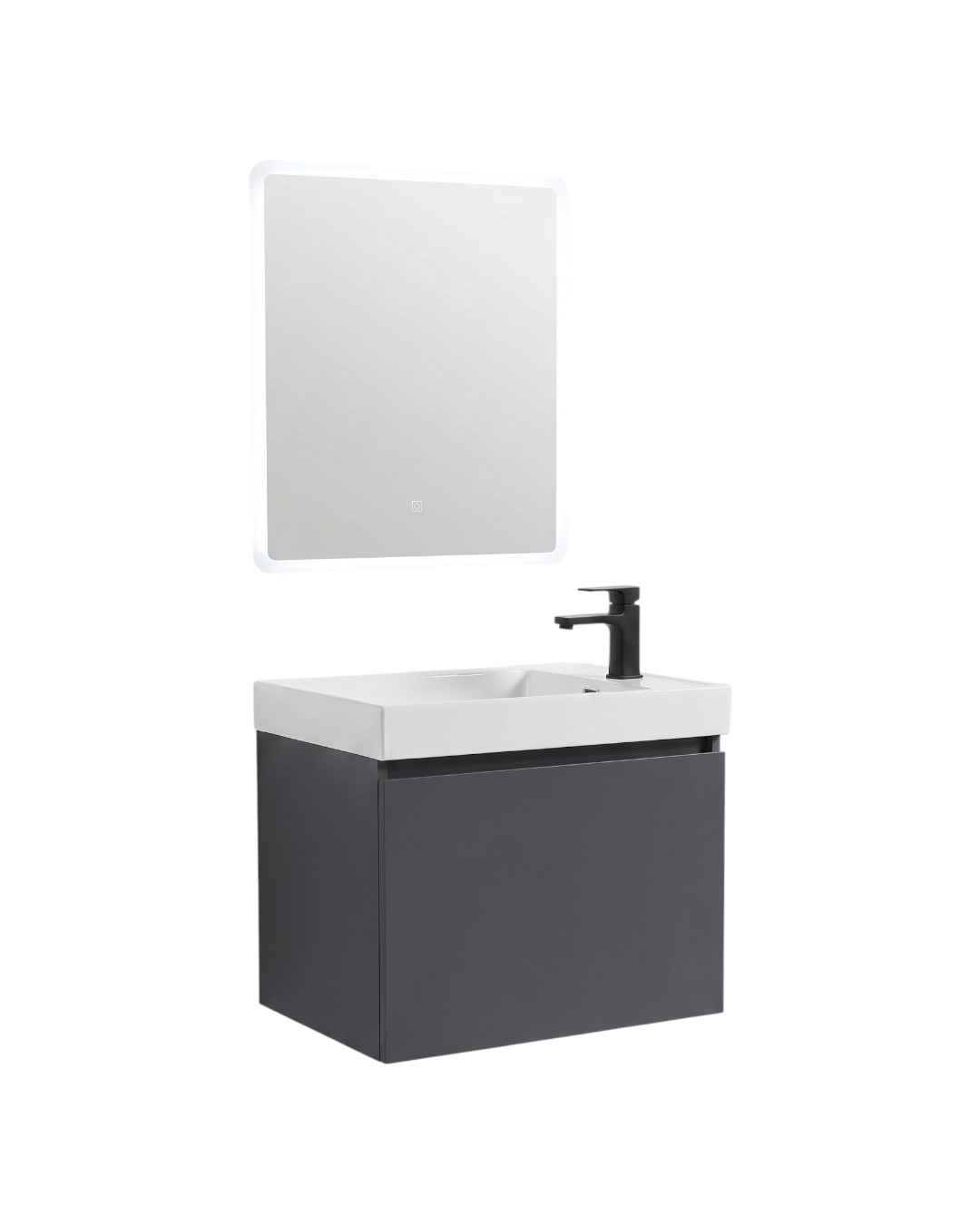 Mueble de Baño Espejo LED Gris Oscuro