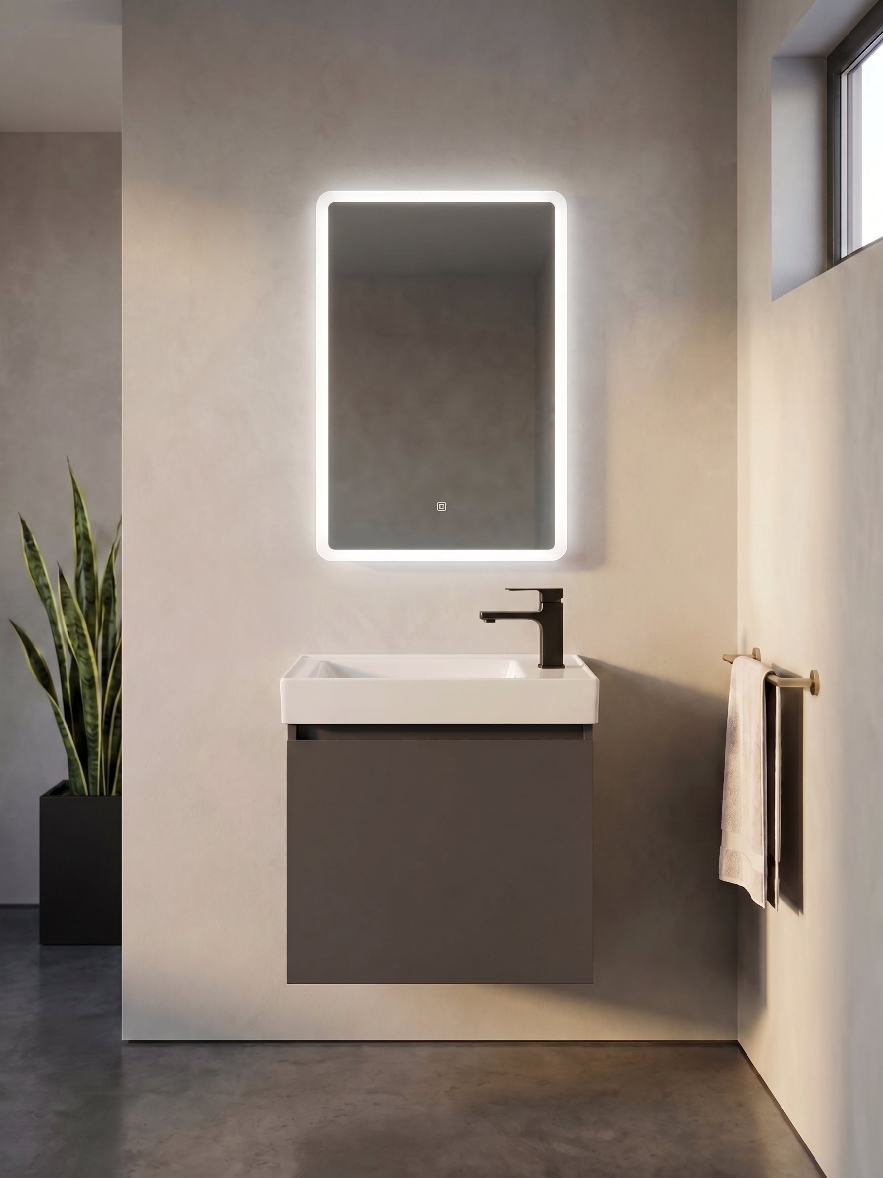 Mueble de Baño Espejo LED Gris Oscuro - vista 2