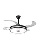 Abanico de techo retráctil aro LED slim negro 69-1001