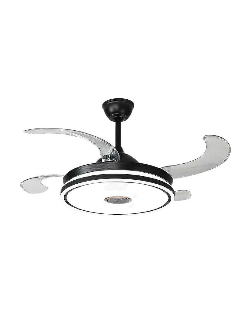Abanico de techo retráctil aro LED slim negro 69-1001