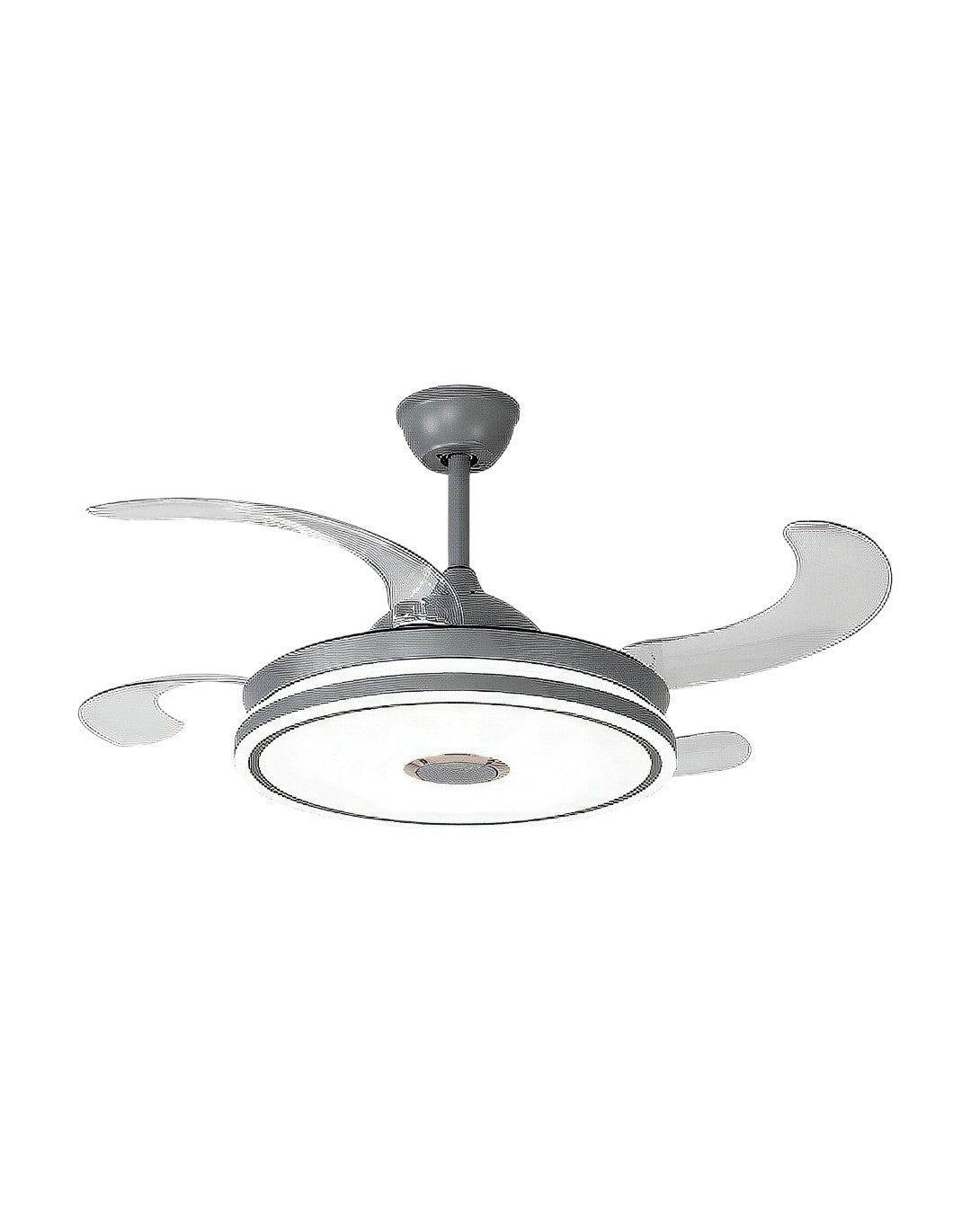Abanico de techo retráctil aro LED slim gris 69-1002