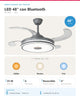 Abanico de techo retráctil aro LED slim gris 69-1002