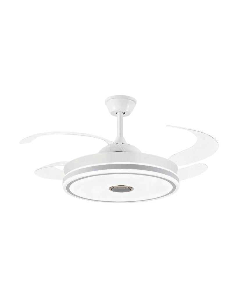 Abanico de techo retráctil aro LED slim blanco 69-1003