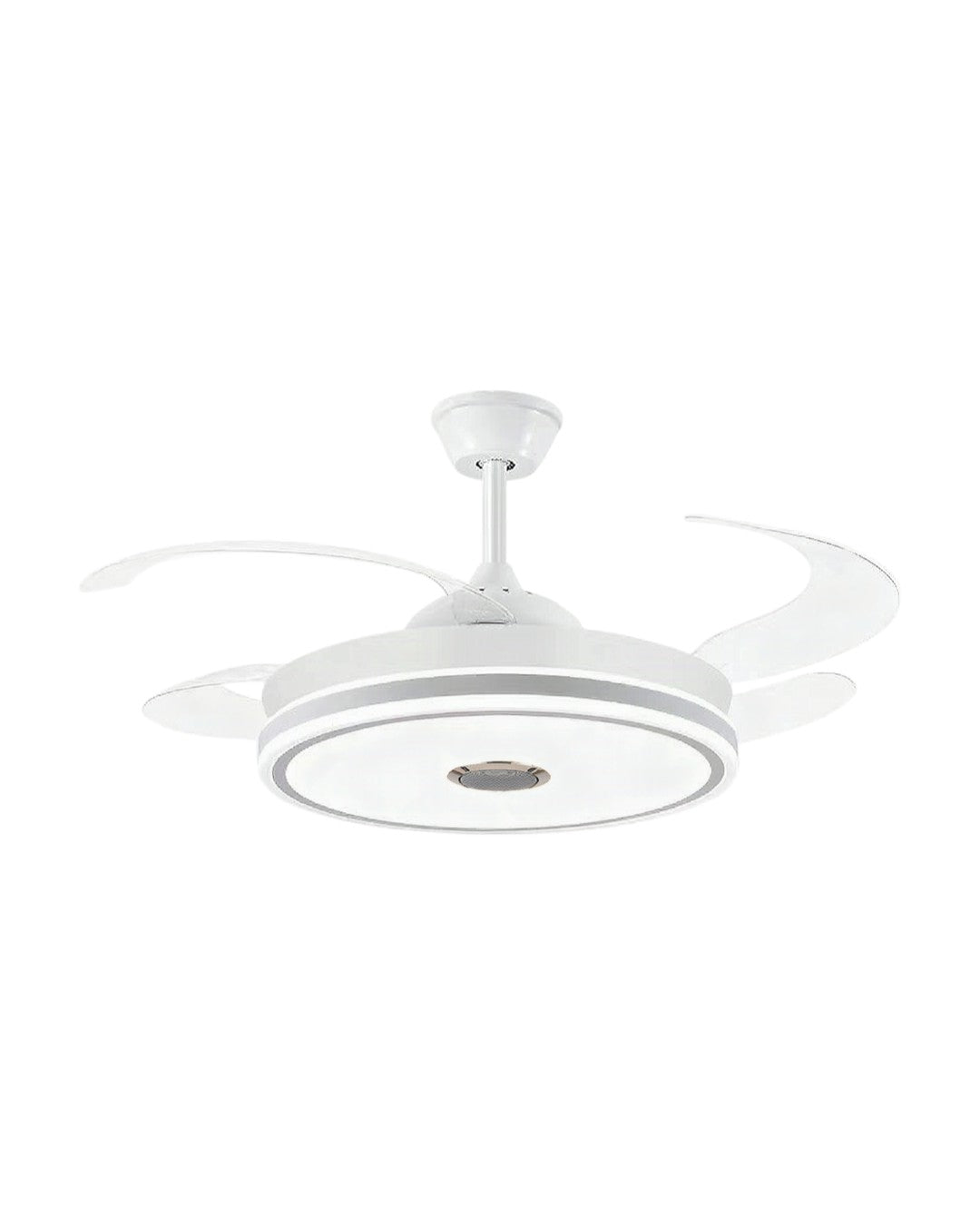 Abanico de techo retráctil aro LED slim blanco 69-1003