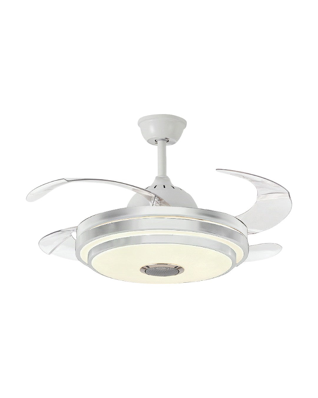 Abanico de techo retráctil aro LED escalonado blanco 69-2002