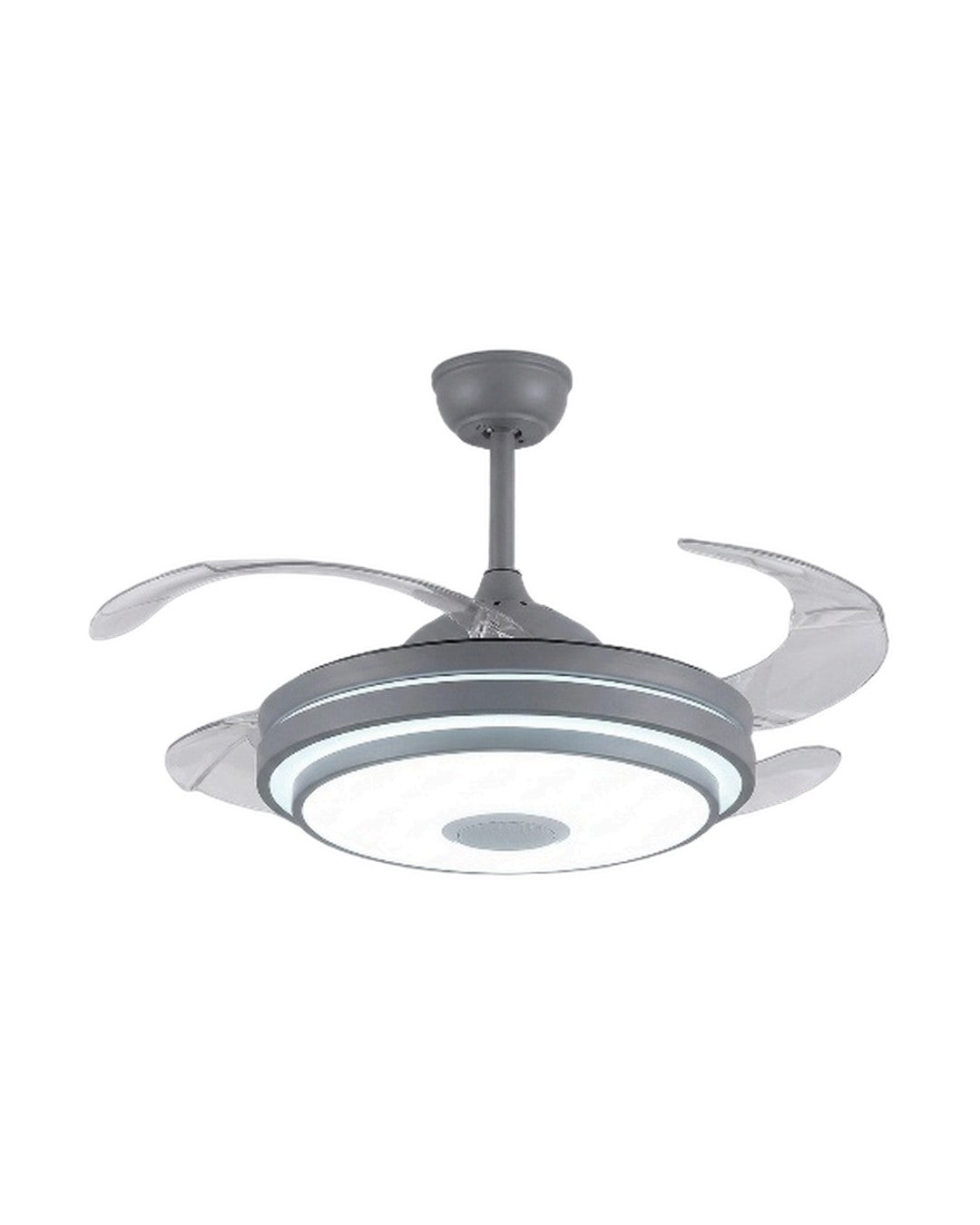 Abanico de techo retráctil aro LED escalonado gris 69-2003