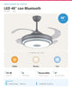 Abanico de techo retráctil aro LED escalonado gris 69-2003