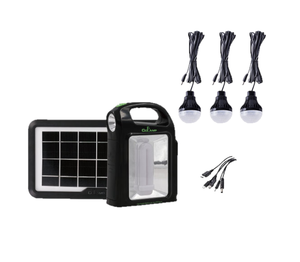 Kit Solar Mini Portátil Con Focos, Lampara, Linterna Y Panel Solar