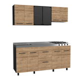 Luna Integral Kitchen, Includes Left Stainless Steel Countertop